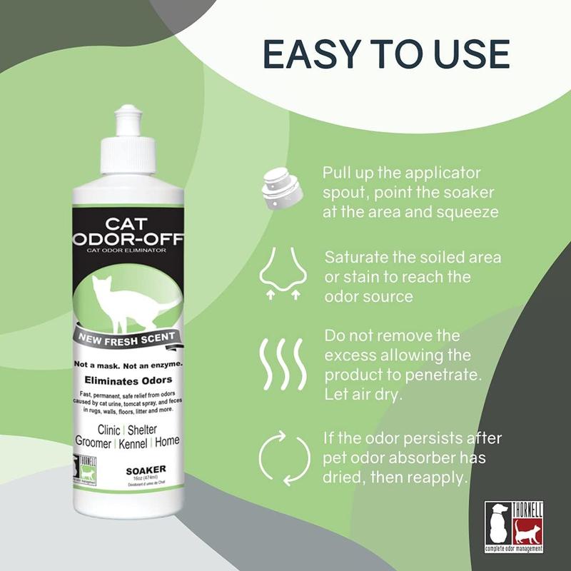Cat Odor-Off Concentrate Pet Smell Odor Eliminator Bundle – Cat Odor Eliminator Concentrate for Pet Urine, Fresh or Original Scent